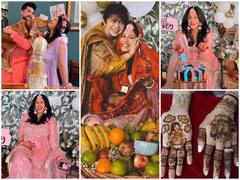 Godbharai Photos: शादी के 6 साल बाद 40 की उम्र में मां बनने वाली है ये मशूहर अभिनेत्री, चूड़ा पहने हाथों में मेहंदी लगाकर की गोदभाई