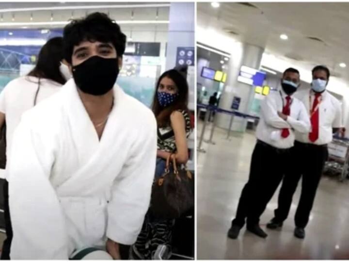 Zeeshan Khan arrived in bathrobe to catch the flight stopped by the airport authority Video: बाथरोब में फ्लाइट पकड़ने पहुंचे 'कुमकुम भाग्य' फेम Zeeshan Khan को एयरपोर्ट पर रोका गया, एक्टर ने शेयर किया वीडियो