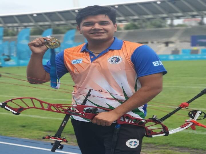 Indian Archer Abhishek Verma clinches gold medal in men's compound archery World cup stage 3 Abhishek Verma | உலகக்கோப்பை வில்வித்தை போட்டியில் அபிஷேக் வெர்மாவிற்கு  தங்கம்..!