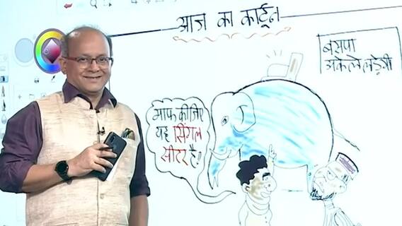 आज का कार्टून: इस बार 'सिंगल सीटर' रहेगा मायावती का 'हाथी'!