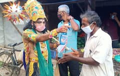 Covid19 awareness: করোনা সচেতনতা বাড়াতে হাতে মাস্ক-স্যানিটাইজার নিয়ে রাজপথে সাক্ষাৎ যম