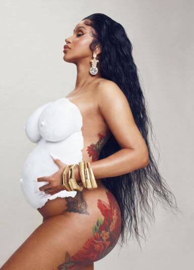 Cardi B Shares New PICS From Her Pregnancy Shoot Posing With Husband Offset  Daughter Kulture