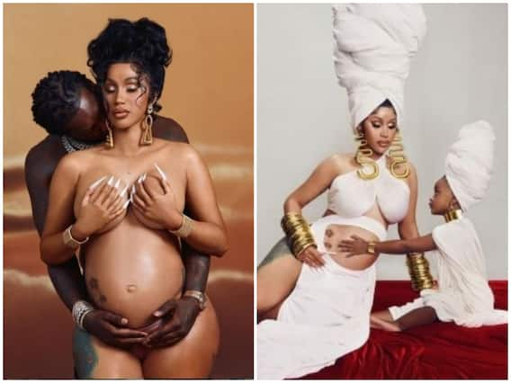 Pregnant Cardi Flaunts Baby Bump in Sexy Dress With Offset