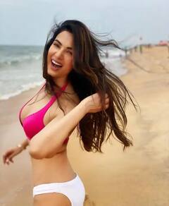 દરિયાકિનારે પિન્ક બિકીનીમાં દેખાઇ Sonal Chauhan, હૉટ લૂક જોઇને ફેન્સ પણ રહી ગયા દંગ, જુઓ Pics......