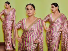 In Pics : 'शेरनी'चा हटके अंदाज! विद्या बालननं घातली वाघाचं चित्र असलेली साडी, फोटो व्हायरल