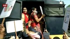 वाढत्या महागाईविरोधात राष्ट्रवादीचं भाजप कार्यालयासमोर आंदोलन,महिला कार्यकर्त्या पोलिसांच्या ताब्यात