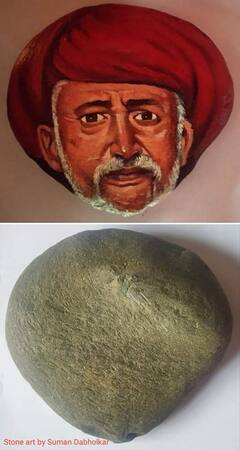 In Pics | दगडांचा आकार न बदलता रंगांची उधळण करून कलाकृती घडवणारा चित्रकार