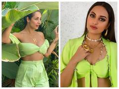 Fashion Faceoff: Malaika Arora और Sonakshi Sinha, नियॉन नॉटेड कोऑर्ड सेट किसने बेहतर पहना?