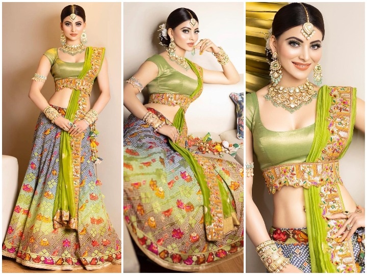 Urvashi Rautela Bandhani Lehenga And Heavy Jewellery Look Worth 62 ...