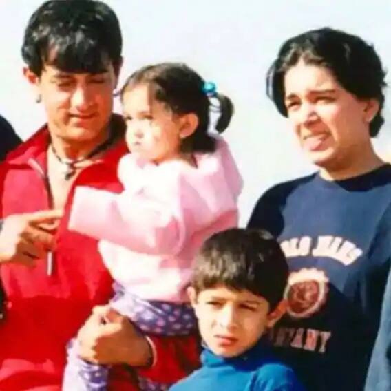 આ તસવીરમાં આમિર ખાન પોતાની પહેલી પત્ની રીના દત્તાની સાથે છે. તેના ખોળમાં ઇરા ખાન છે અને દીકરા જુનૈદ ખાન સાથે ઉભેલો છે.