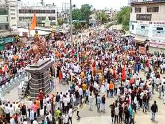 Solapur Maratha Aakrosh Morcha : कडेकोट पोलीस बंदोबस्तात सोलापुरात मराठा आक्रोश मोर्चा, नरेंद्र पाटील म्हणाले, पुढचा मोर्चा प्रशासनाला न सांगता काढणार