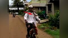 VIDEO : वृद्ध माणूस गळ्यात साप गुंडाळून फिरतोय! बेळगावमधील व्हिडीओ व्हायरल!