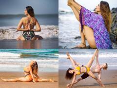 In Pics: समुद्र के किनारे बिकिनी में योग करती दिखीं Aashka Goradia, देखें बेहद बोल्ड तस्वीरें