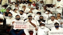 Maharashtra Monsoon Session 2021 : विधिमंडळाच्या पायऱ्यांवर भाजपचं आंदोलन सुरु