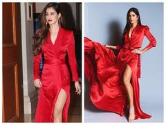 Disha Patani या Katrina Kaif, रेड फुल स्लीव रैप ड्रेस में किसका स्टाइल था कातिलाना ?