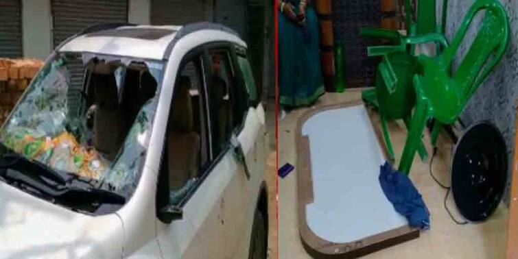 Panchayat office broken and injured for 100 days work in Bhangar Panchayat office attacked: ভাঙড়ের পোলেরহাটে পঞ্চায়েত অফিস ভাঙচুর, অভিযোগ জমিরক্ষা কমিটির বিরুদ্ধে