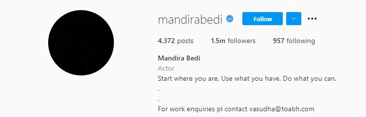 Mandira Bedi Removes Instagram Profile Picture After Husband Raj Kaushal's Death