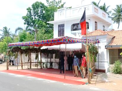 TN CM visits ancestral house at Thirukkuvalai in Nagapattinam மயிலாடுதுறை: துர்கா ஸ்டாலினின் பூர்வீக வீடு.. கும்ப மரியாதை.. முதல்வர் ஸ்டாலினின் டெல்டா விசிட்!