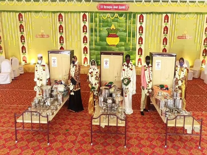 Pothys Swarna Mahal | போத்தீஸ் ஸ்வர்ண மஹால் நகைக்கடை திறப்பு - 150 ஜோடிகளுக்கு இலவச திருமணம்..!