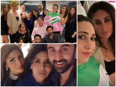 IN PICS: Ranbir Kapoor-Alia Bhatt, Kareena- Karisma With Dad Randhir & Others Attend Neetu Kapoor's Birthday Bash