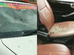 गोरखपुर: ब्‍लॉक प्रमुख चुनाव के नामांकन के दौरान जमकर पत्‍थरबाजी और बवाल, कई गाड़ियां क्षतिग्रस्त