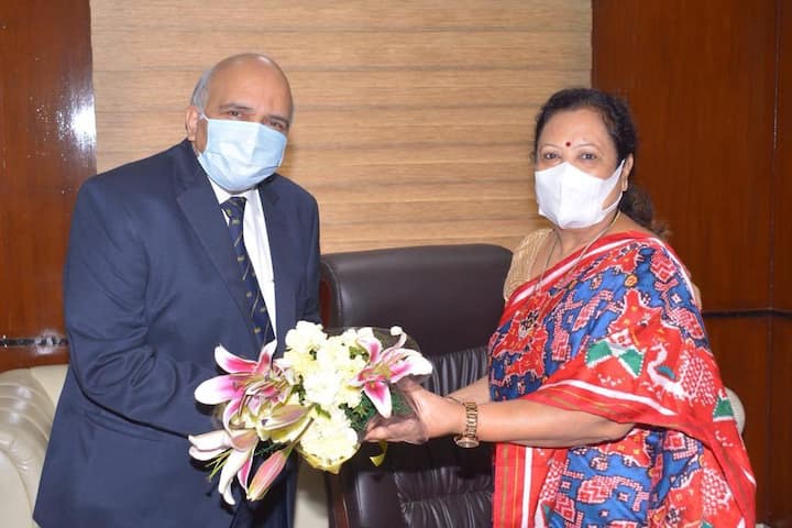 Darshana Vikram Jardosh, Union Minister of State for Railways assumed office in Rail Bhawan today.(Image: ANI)