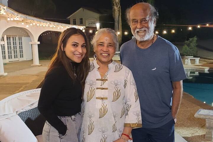 மகள் ஐஸ்வர்யாவுடன்