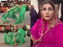 स्टेज पर अपनी दिलकश अदाओं को जलवा बिखेर रही थीं सपना चौधरी, नाचते-नाचते गिर पड़ी देसी क्वीन