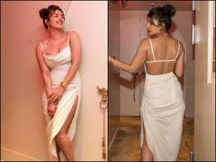 PICS: Priyanka Chopra Looks Ravishing In High Slit Satin Dress As She Poses At Her NYC Restaurant