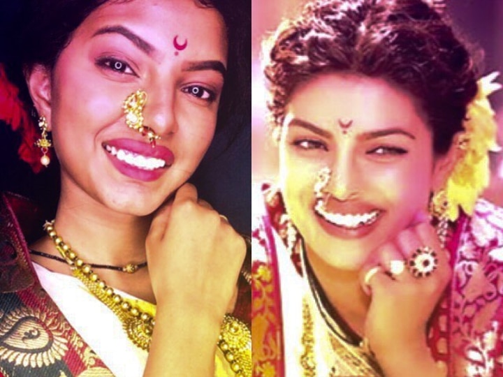Bajirao Mastani Priyanka And Deepika In Pinga  Wedding reception  hairstyles Hairdo wedding Indian bride hairstyle