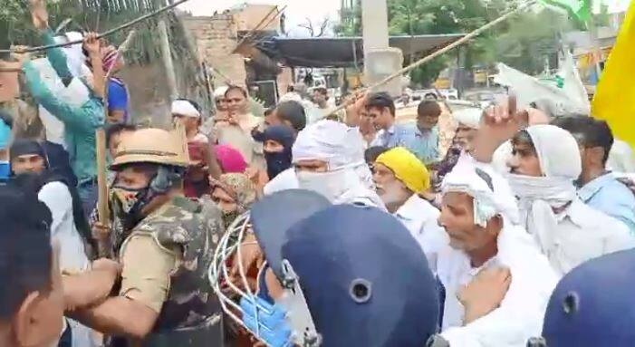 Clashes between police and farmers, attempts to surround BJP leaders ਪੁਲਿਸ ਤੇ ਕਿਸਾਨਾਂ ਵਿਚਾਲੇ ਝੜਪ, ਭਾਜਪਾ ਲੀਡਰਾਂ ਨੂੰ ਘੇਰਨ ਦੀ ਕੀਤੀ ਕੋਸ਼ਿਸ਼