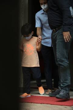 PICS: Taimur Ali Khan Spotted With Grandpa Randhir Kapoor At Kareena-Saif's House