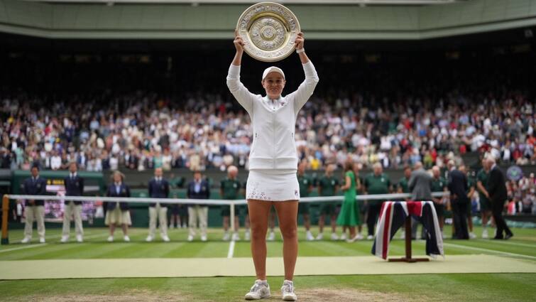 Wimbledon women's singles champion Ashleigh Barty. Wimbledon Final Results: উইম্বলডন ফাইনালে ক্যারোলিনা প্লিসকোভাকে হারিয়ে চ্যাম্পিয়ন অ্যাশলি বার্টি