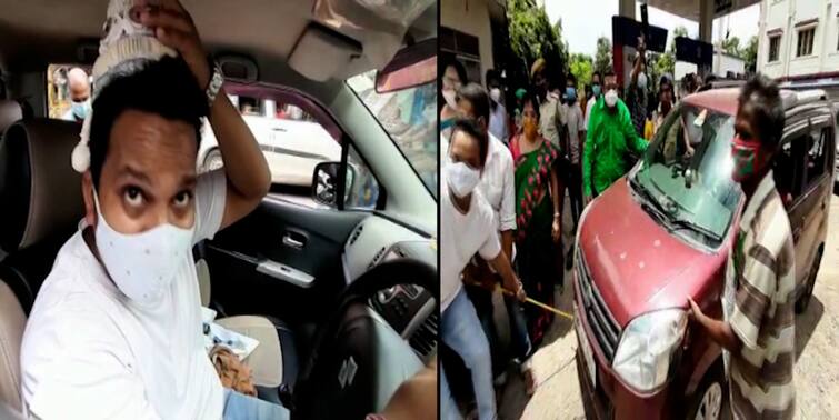 Protesting against the increase in oil prices, the groom went to get married in a car pulled by a ox তেলের দাম বৃদ্ধির প্রতিবাদ উত্তরপাড়ায়, দড়িতে টানা গাড়ি নিয়ে বিয়ে করতে গেলেন বর