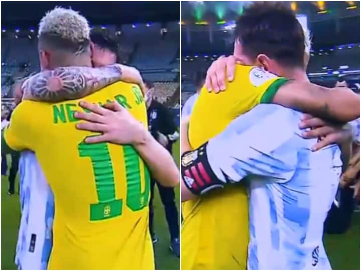 Copa America Final video Messi console Neymar latter breaks down Brazils defeat Argentina Copa America Final: কোপায় হার, কান্নায় ভেঙে পড়া নেইমারকে বুকে জড়িয়ে সান্ত্বনা মেসির