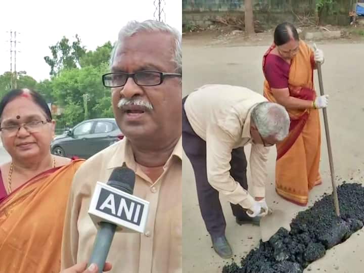 'Road Doctor': Elderly Hyderabad Couple Fills Over 2,000 Potholes With Own Pension Money To Prevent Accidents 'Road Doctor': Elderly Hyderabad Couple Fills Over 2,000 Potholes Using Own Pension Money To Prevent Accidents