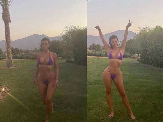 Kim Kardashian Bikini Photos: સુપર મડલ, રિયાલિટી ટીવી સ્ટાર અને બિઝનેસ વુમન કિમ કર્દશિયાં ગ્લેમરસ લુકના કારણે હંમેશા ચર્ચામાં રહે છે. તેને એકવાર ફરીથી પોતાના બિકીની લુકથી ફેન્સને ચોંકાવી દીધા છે.