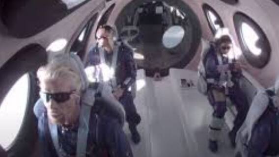 Richard Branson reaches safely back to earth
