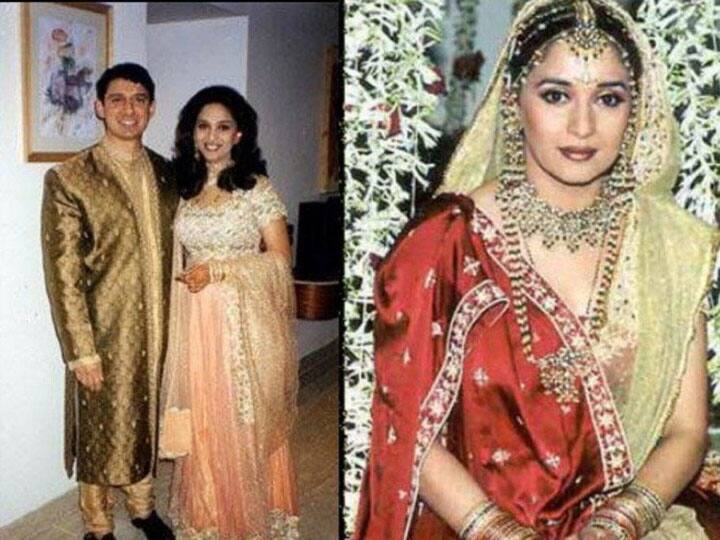 फोटो में माधुरी गोल्डन लहंगे में काफी खूबसूरत लग रही हैं जबकि श्रीराम भी बेहतरीन लग रहे हैं. दोनों कैमरे के लिए पोज देते हुए मुस्कुरा रहे हैं.  माधुरी ने शादी तो गुपचुप तरीके की लेकिन रिसेप्शन में बॉलीवुड की बड़ी-बड़ी हस्तियां पहुंची थीं.
