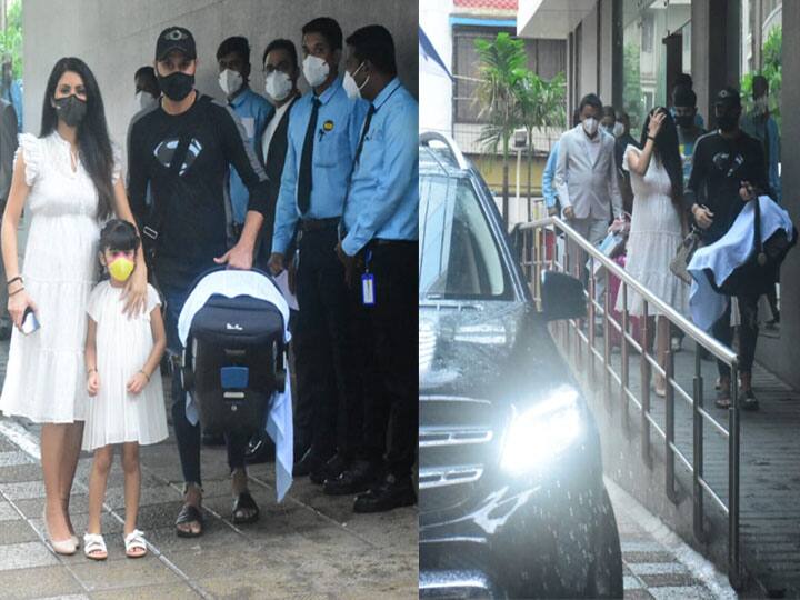 गीता बसरा (Geeta Basra) ने 10 जुलाई को बेटे को जन्म दिया था और 4 दिनों के बाद बुधवार को उन्हें अस्पताल से छुट्टी मिल गई है, आज गीता बसरा, हरभजन सिंह (Harbhajan Singh), नवजात बेटे और बेटी हिनाया के साथ अस्पताल के बाहर स्पॉट हुए.