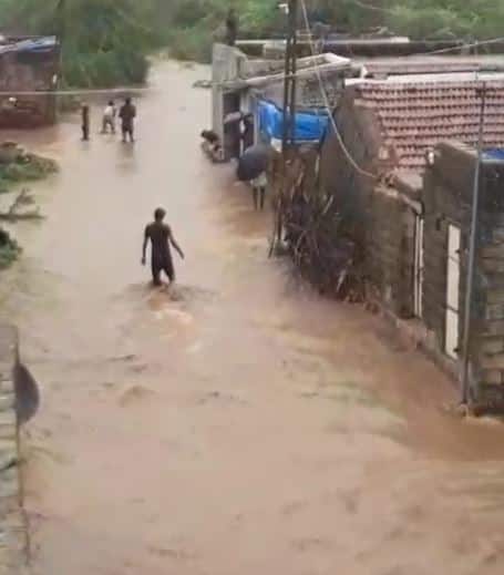 Gujarat Rains: Due to heavy rain in Amreli streets becomes like river details here Gujarat Rains: સૌરાષ્ટ્રના આ મોટા જિલ્લામાં ભારે વરસાદ, ગામની શેરીઓમાં નદી વહેતી હોય તેવા સર્જાયા દ્રશ્યો