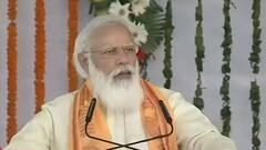 PM Modi begins speech in Varanasi with 'Har Har Mahadev'; praises CM Yogi for his efforts in UP