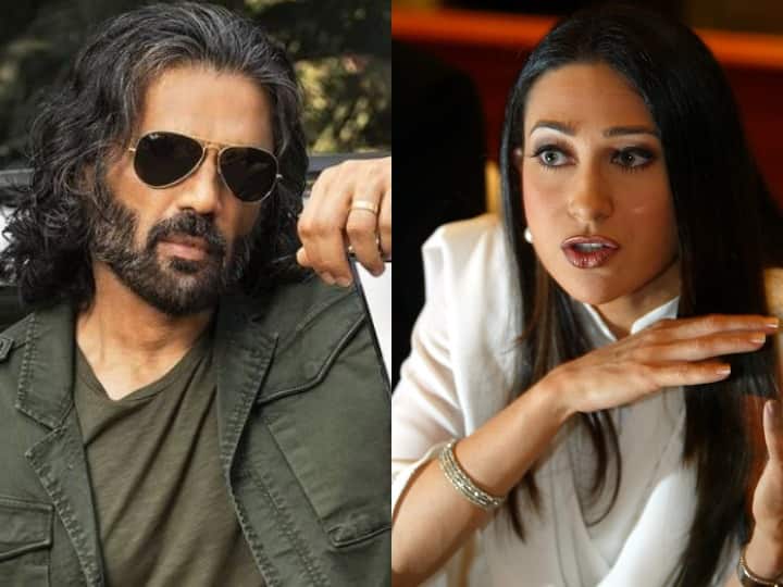 Karisma Kapoor calls Suniel Shetty the biggest prankster recalls her memories करिश्मा कपूर ने सुनील शेट्टी को लेकर पहली बार किए बड़े खुलासे, बोलीं- सेट पर करते थे ऐसी हरकतें