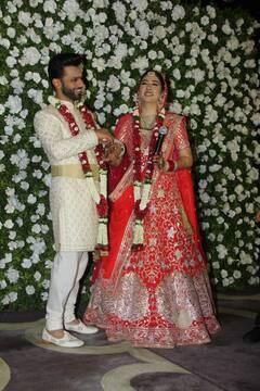 Rahul Vaidya-Disha Parmar Wedding Photos: Bride Blushes As Groom Kisses Her In Front Of Paparazzi