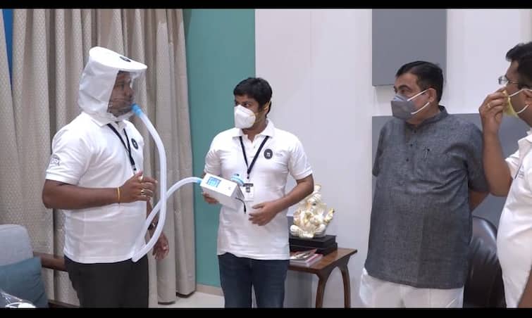 Yavatmal News young researcher Akash Gaddamwar created Optional air conditioned mask Dora to alternate PPE kit   Yavatmal : पीपीई किटला पर्याय वातानुकुलीत मास्क 'डोरा'; यवतमाळच्या युवा संशोधकाची भन्नाट कामगिरी