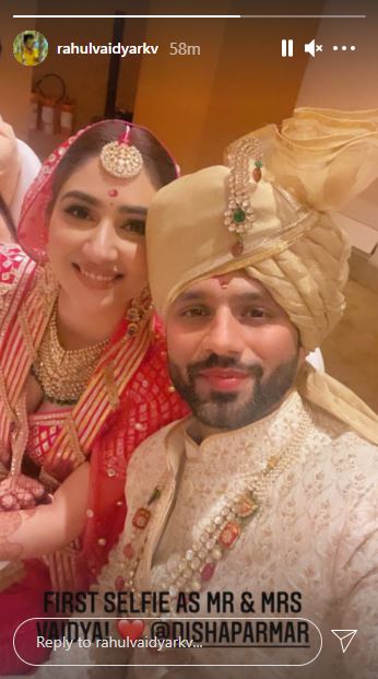 Rahul Shares First Pic With Disha Parmar As Mr & Mrs Vaidya