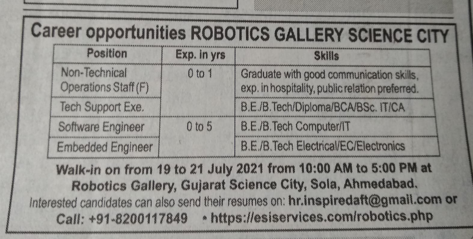 Ahmedabad Robotics Gallery: અમદાવાદઃ સાયન્સ સિટીની રોબોટિક ગેલેરીમાં નોકરીની તક, પીએમ મોદીએ ગઈકાલે કર્યુ હતું ઉદ્ઘાટન