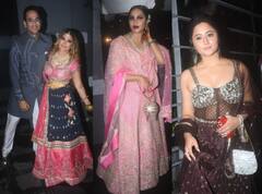 Rahul Vaidya-Disha Parmar की संगीत सेरेमनी में धमाल मचाने पहुंचीं Rakhi Sawant, लहंगा-चोली में पोज़ देकर लूटा सबका दिल