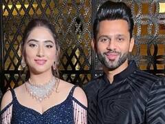 FIRST Look! Rahul Vaidya's Wife Disha Parmar Looks Royal In Blue Lehenga At Sangeet Night