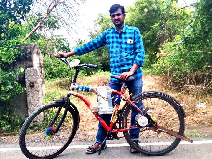 ’ஒரு யூனிட் சார்ஜ் போதும், 50 கிலோ மீட்டர் பயணம் போகும்’ புதிய வகை சைக்கிள் கண்டுபிடித்த இளைஞர்..!